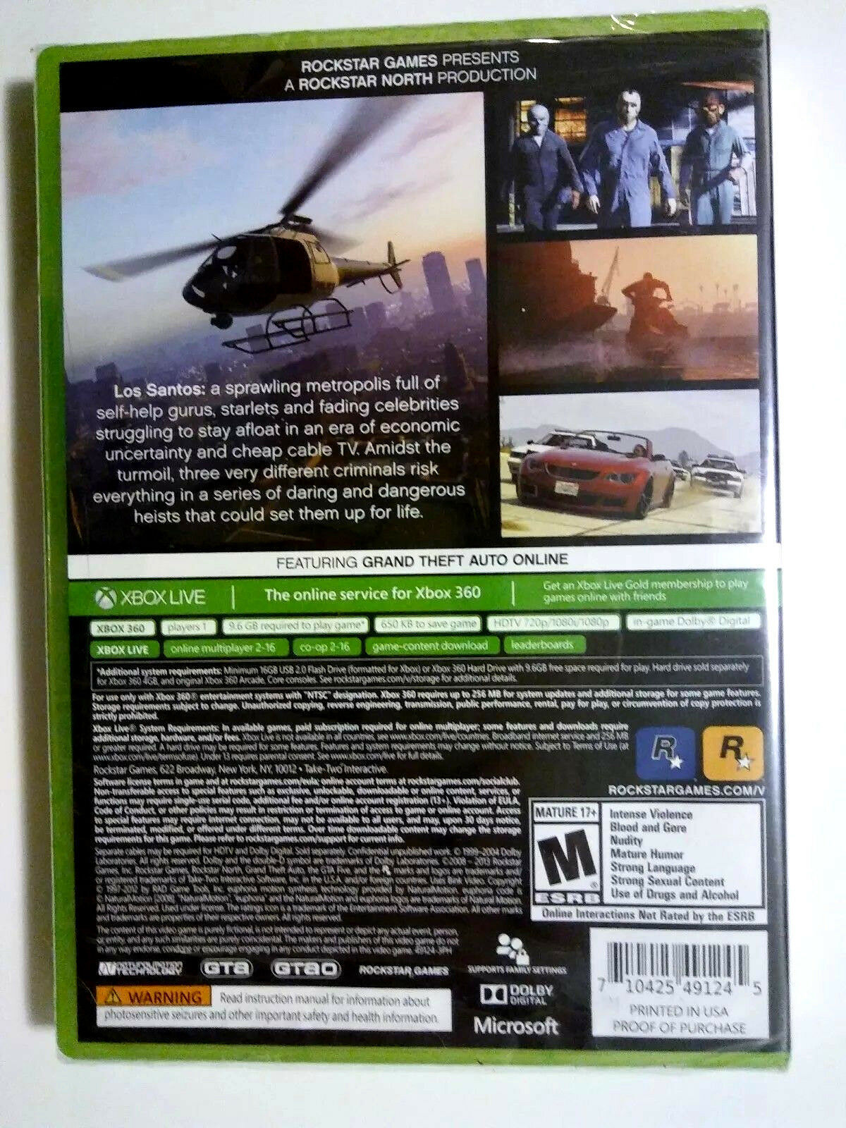 Grand Theft Auto V GTA 5 [Microsoft Xbox 360] feat. Online open world