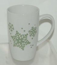 Ganz EM28950 White Green Snowflakes Polka Dots 5 Inch Tall Mug image 1
