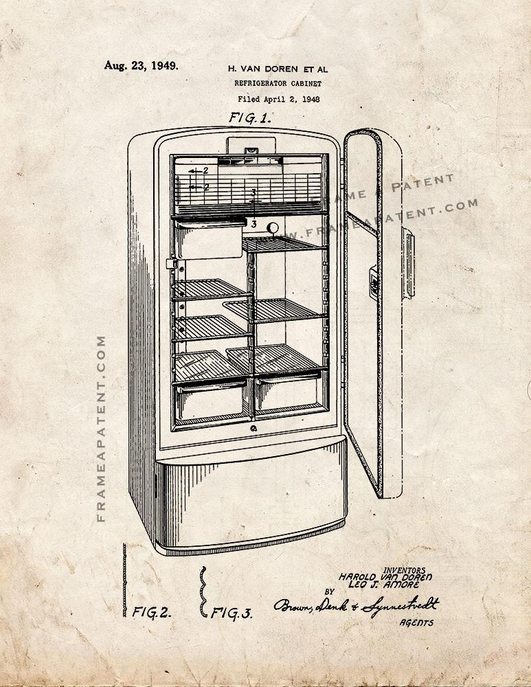 Когда изобрели 1 холодильник. Первый холодильник. Холодильник рисунок. Холодильник 1 метр. Патент холодильник.