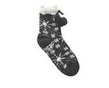 Women's Sherpa Lined Non-Slip Fuzzy Slipper Socks With PomPoms Winter Snow Warm