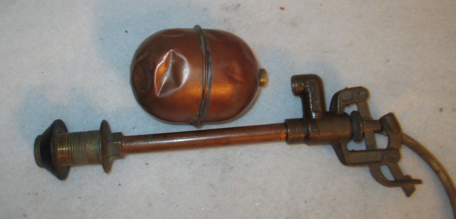 Solid Brass Ballcock Toilet Fill Valve 10 1/2" with copper float ball