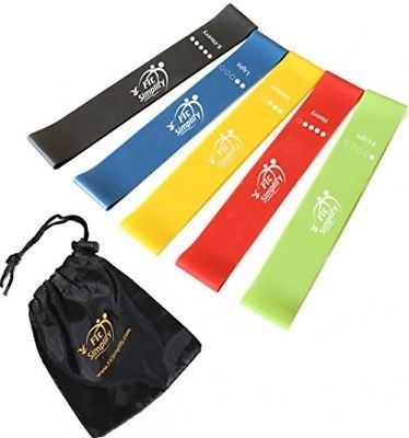 Fit Simplify Resistance Loop Exercise Bands With Instruction Guide, Carry Bag,