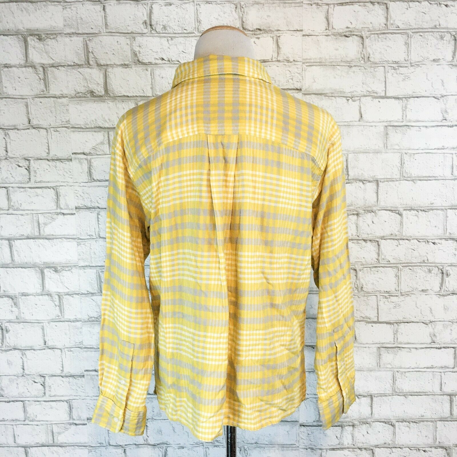 womens yellow plaid shirt