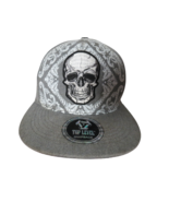 Top Level Snap Back Gray Skull Baseball Cap Hat New - $15.79