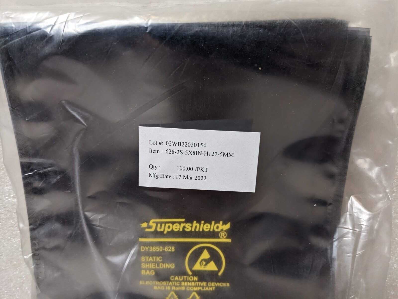 100/PKT SUPERSHIELD STATIC SHIELDING BAG 5x8 inch Electrostatic DY3650 ...