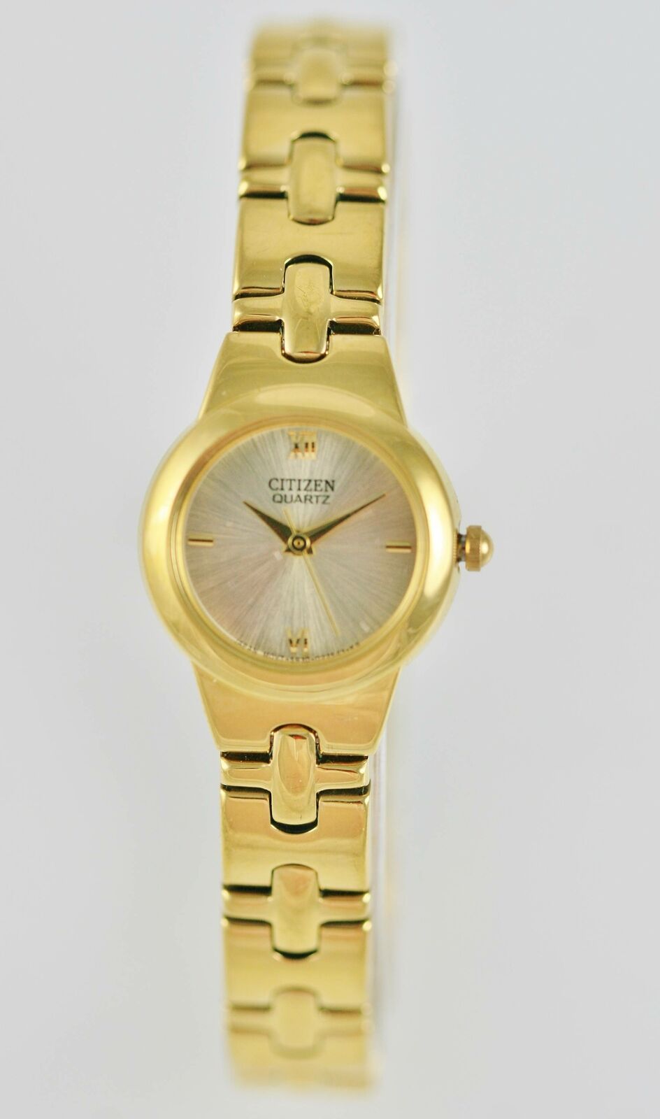 Citizen Womens Watch Battery Gold Stainless Steel Champagne Water ...