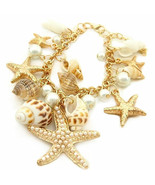 Truly Lovely NEW  &quot;By The Sea&quot;~Bracelet~Starfish/Pearls/Shells~Adjustabl... - £24.50 GBP