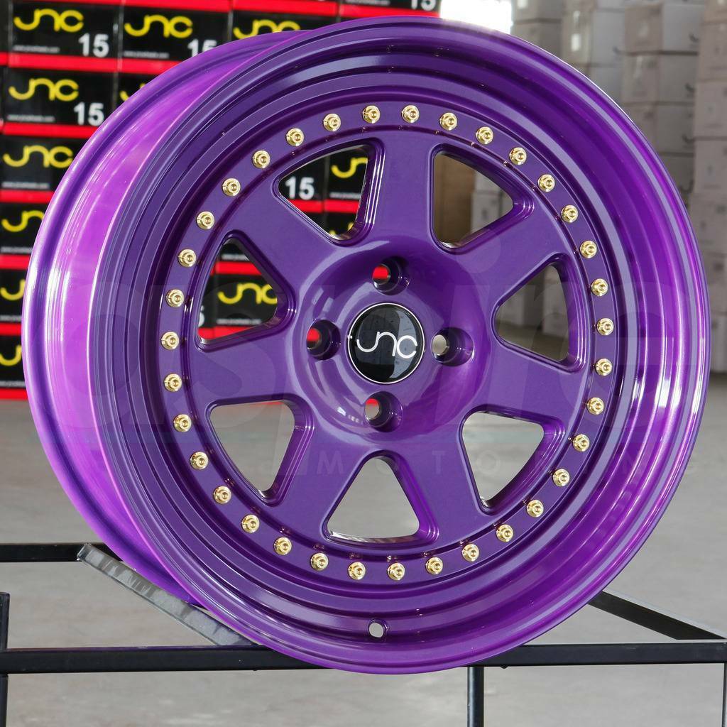 16x8 JNC 048 4x100 25 Candy Purple GR Wheel Rims set(4) - Wheels