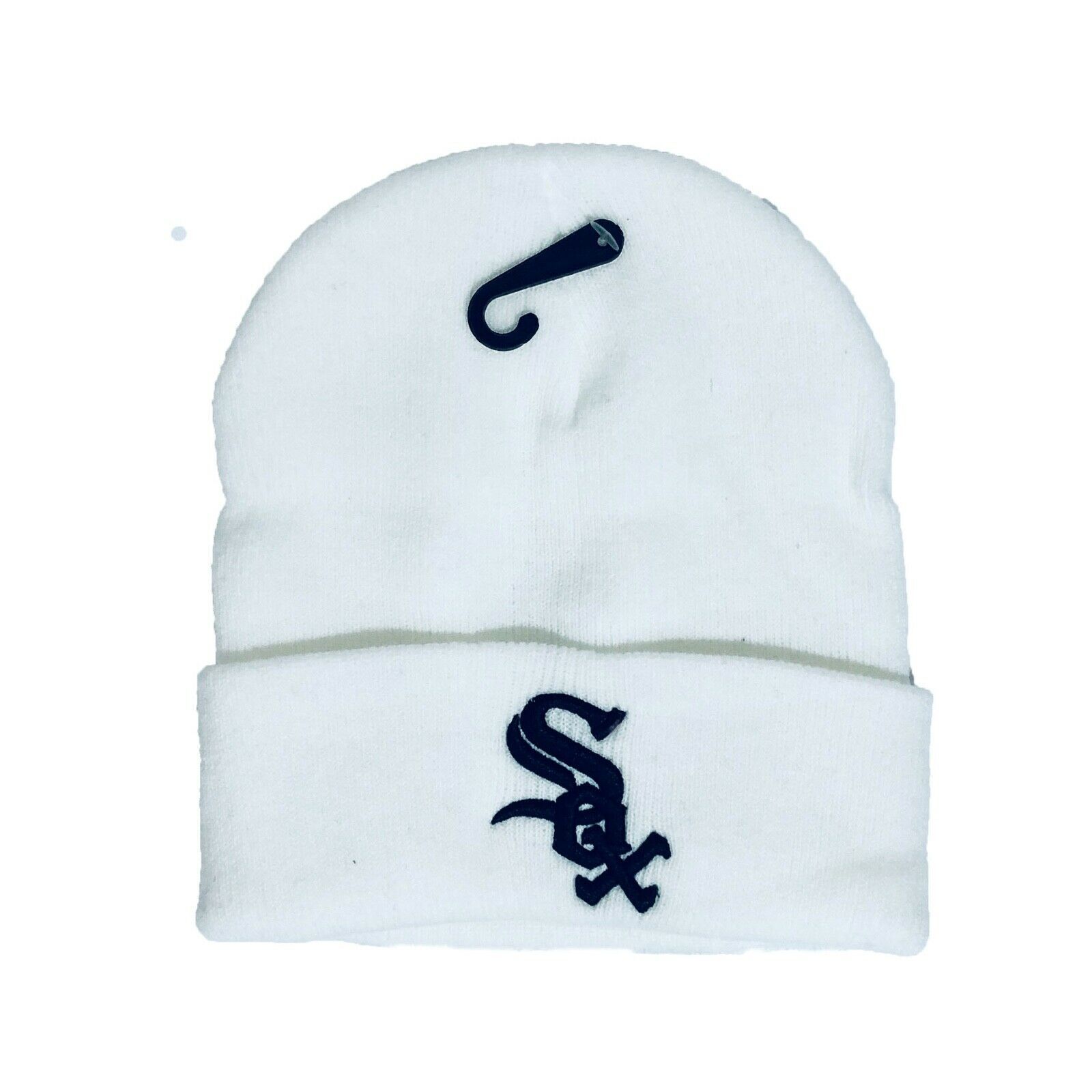 NEW Unisex Chicago White Sox Beanie Skull Cap Cuff Winter Warm White One Size