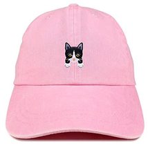 Trendy Apparel Shop Tuxedo Cat Kitten Patch Pigment Dyed Washed Baseball... - $19.99