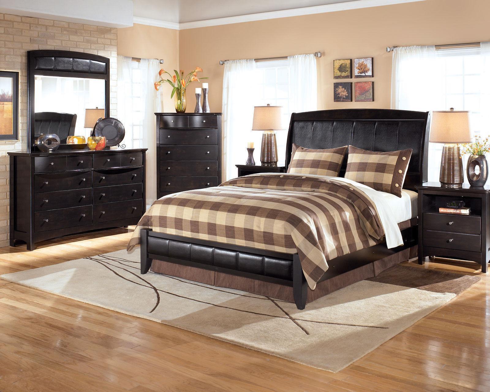 black leather bedroom set corner furniture
