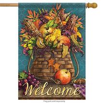 Basket of Bounty Fall House Flag- 2 Sided Message, 28&quot; x 40&quot; - $26.00
