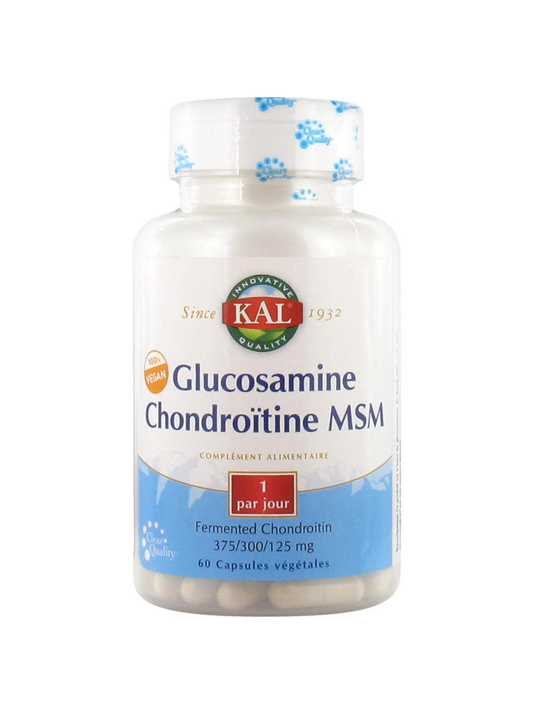 Kal Glucosamine Chondroitin MSM 60 Gel Caps Vitamins & Minerals
