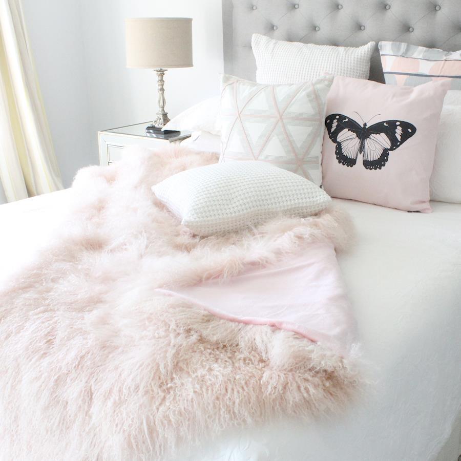 Blush Pink Soft Coral Fleece Blanket Luxury Fleecy Cosy ...