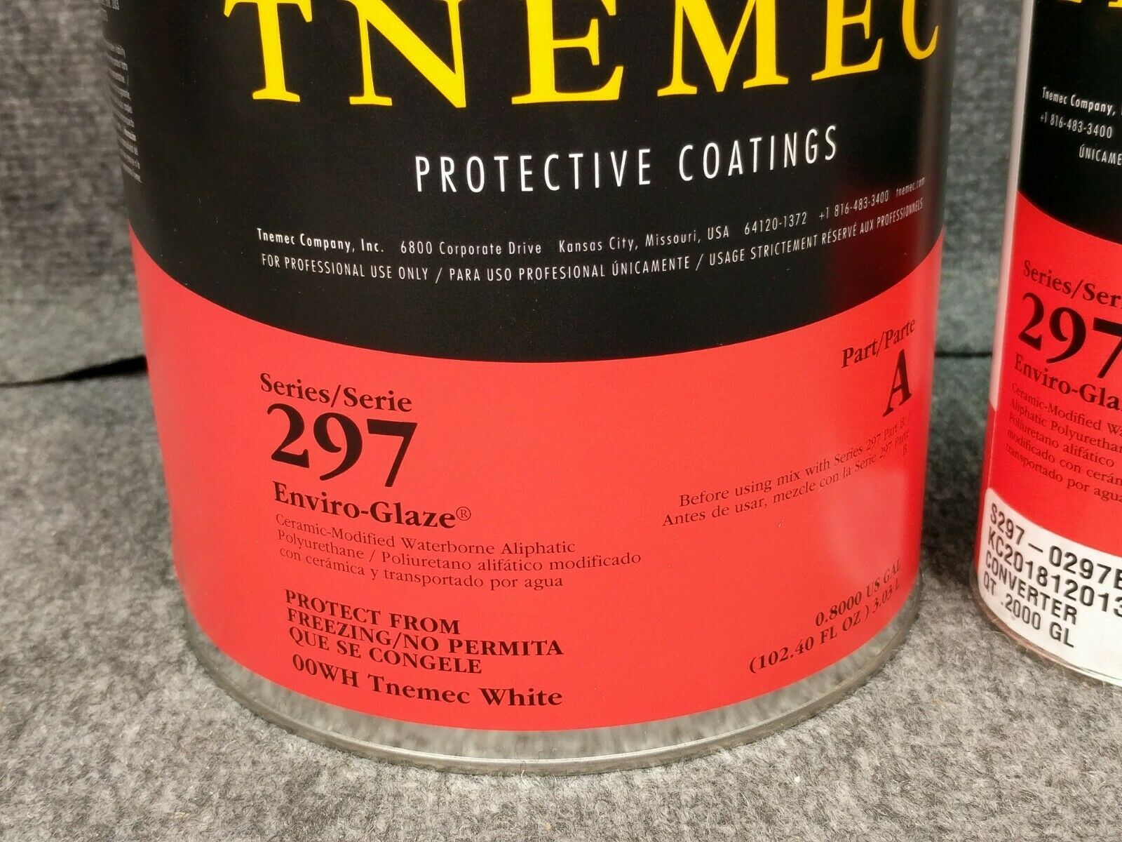 1 Gal Set TNEMEC WHITE Polyurethane Coating Series 297 Parts A&B 1
