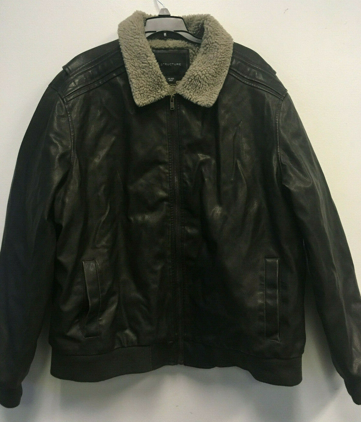 Mens Structure Leather Jacket Sz XXL - Outerwear
