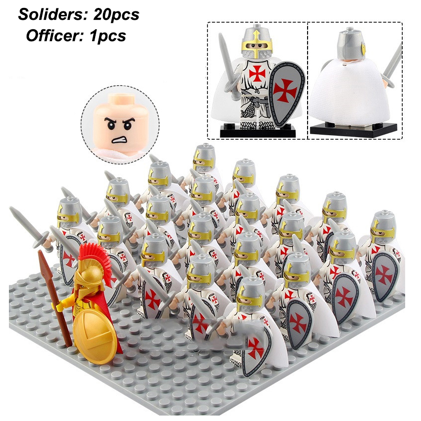 Knights of  Knights Templar with Weapons Army Set 21 Minifigures Lot
