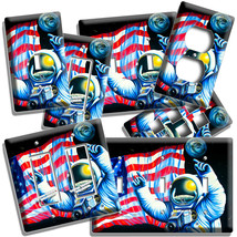 USA FLAG NASA ASTRONAUT APOLO MOON MISSION LIGHT SWITCH PLATES OUTLET HO... - $10.22+