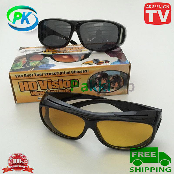 HD Vision Wrap Around Night Driving Glasses Anti Glare Glasses As Seen