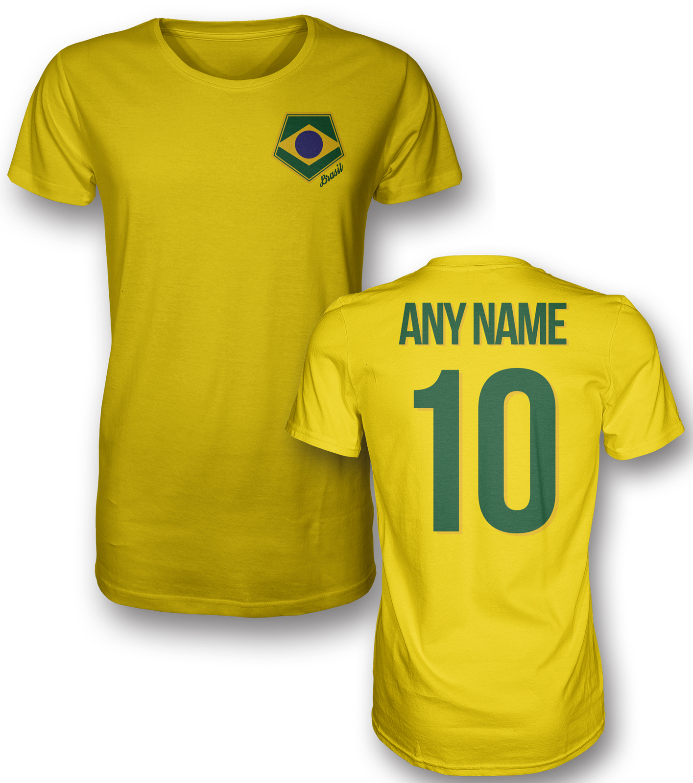 Image of Brazil Brasil soccer football personalized any name number t shirt jersey