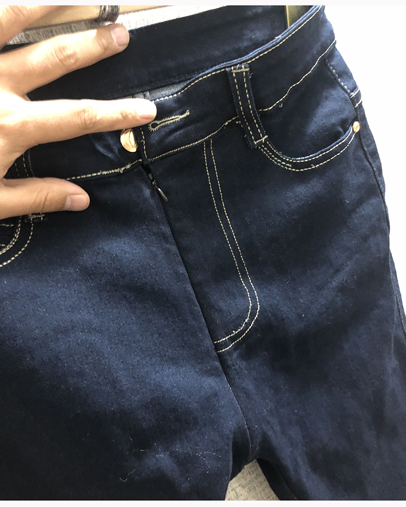 Women's fashion low rise cotton zipper crotchless play denim jeans - Jeans