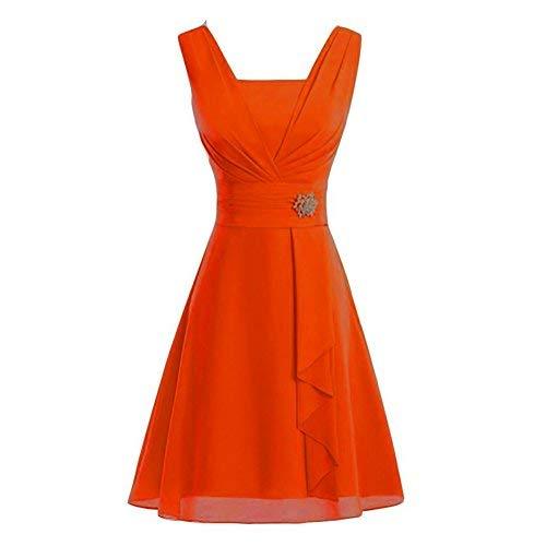 Plus Size Short Chiffon Knee Length Wedding Corset Bridesmaid Dress Burnt Orange
