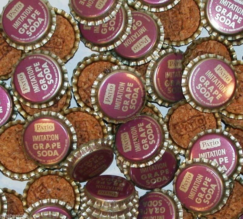 Soda pop bottle caps Lot of 25 PATIO GRAPE Pepsi Cola cork lined new