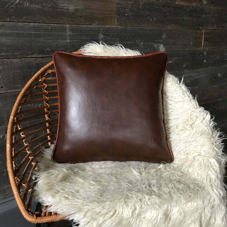 leather dog pillow