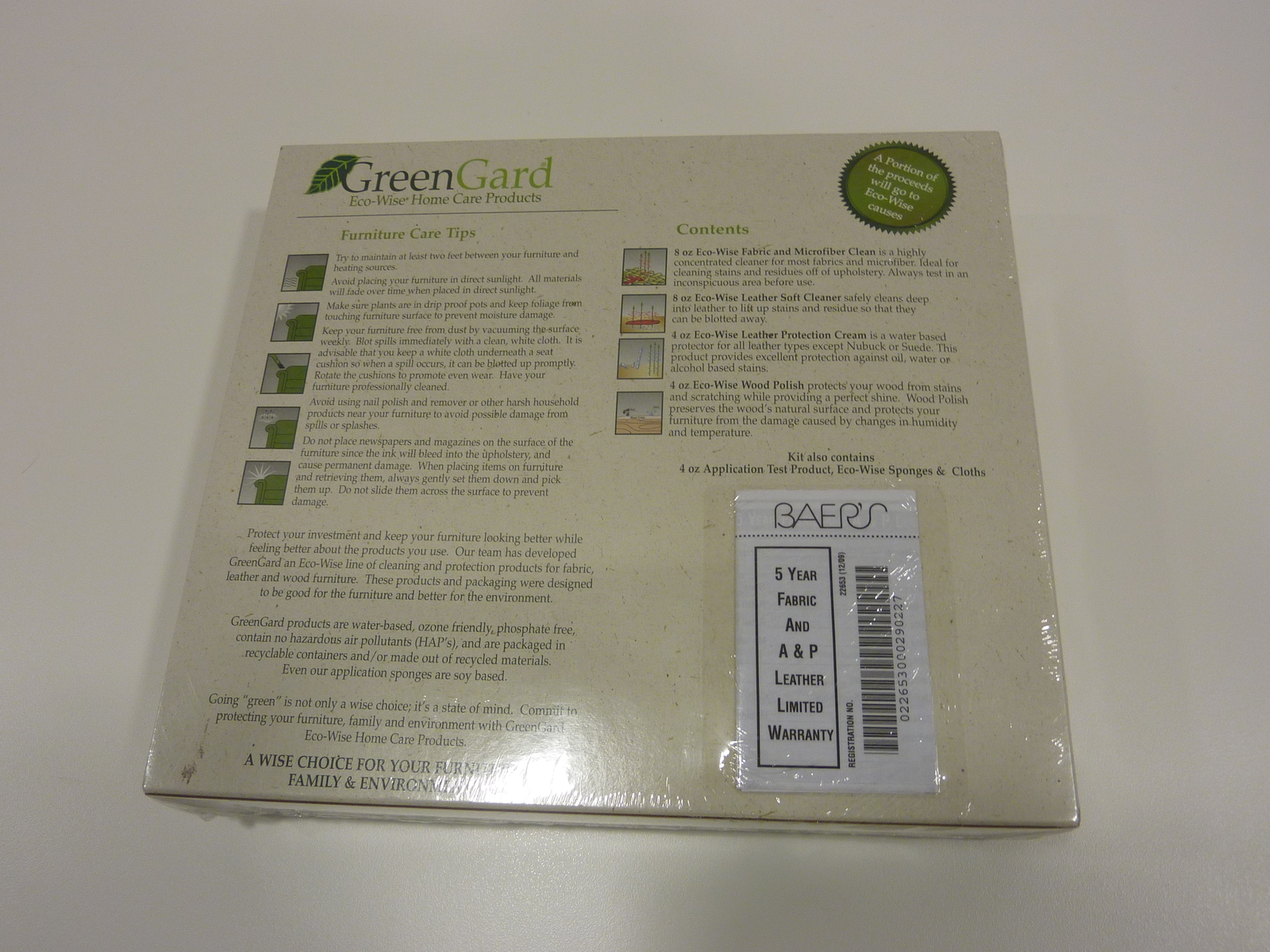 New GreenGard EcoWise Home Care Products Fabric Leather Wood microfiber Sealed Cleaning Products