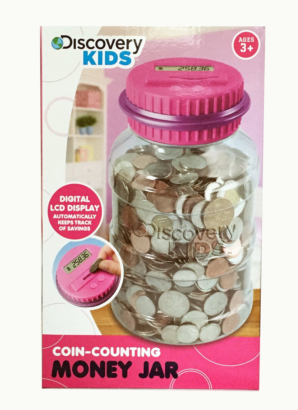 Discovery Kids Coin Counting Money Jar Electronic Bank Digital Coin