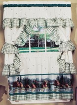 5pc Kitchen Curtains Set:2 Tiers&Valance(57"x36")FOREST,CABIN In The Woods,Achim - $21.77