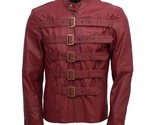 Men maroon belted fashion leather jacket velocista front side thumb155 crop