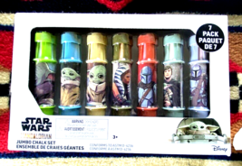 Disney Star Wars The Mandalorian Jumbo Chalk Set 7 Pack With Chalk Holde... - $18.32