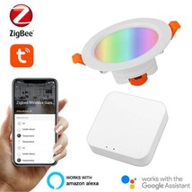 Tuya Zig Smart Downlight RGBCW 7W Led Ceiling Lamp Spot Lights App Voice... - $121.28