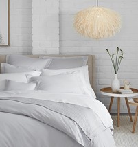 Sferra Light Grey Queen Sheet Set Solid 4PC Cotton Sateen 300TC Matteo Italy NEW - $392.00