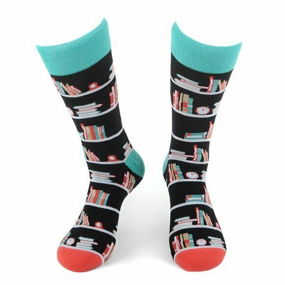 Men's Book Shelves Novelty Fun Socks