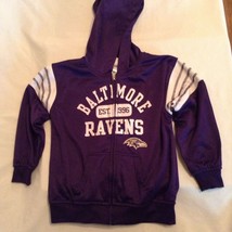 Size 4 to 5Y NFL Team Apparel Baltimore Ravens jacket hoodie purple  - $23.59