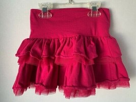 GapKids Fucshia Dark Pink Layered Ruffled Skirt girls XS 4-5 - $9.89