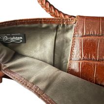 Women Brighton Brown Braided Leather Belt Bag Waist Fanny Pack Metal Buckle image 7