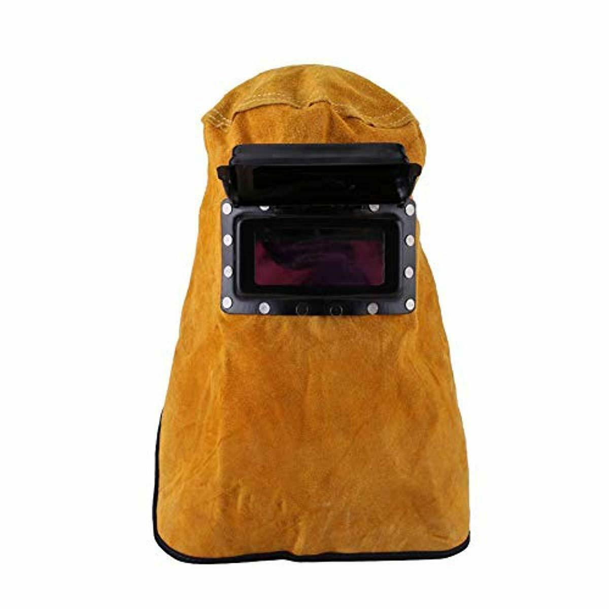 Cowhide Leather Welder Hood Welding Helmet Protective Gear Mask Work ...