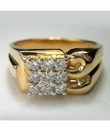 Men&#39;s 14K Yellow Gold Finish Round Diamond Engagement Wedding Pinky Ring... - $134.67