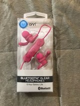 ONN BLUETOOTH IN-EAR HEADPHONES (Pink) Built-in Microphone Hands-Free New - $9.99