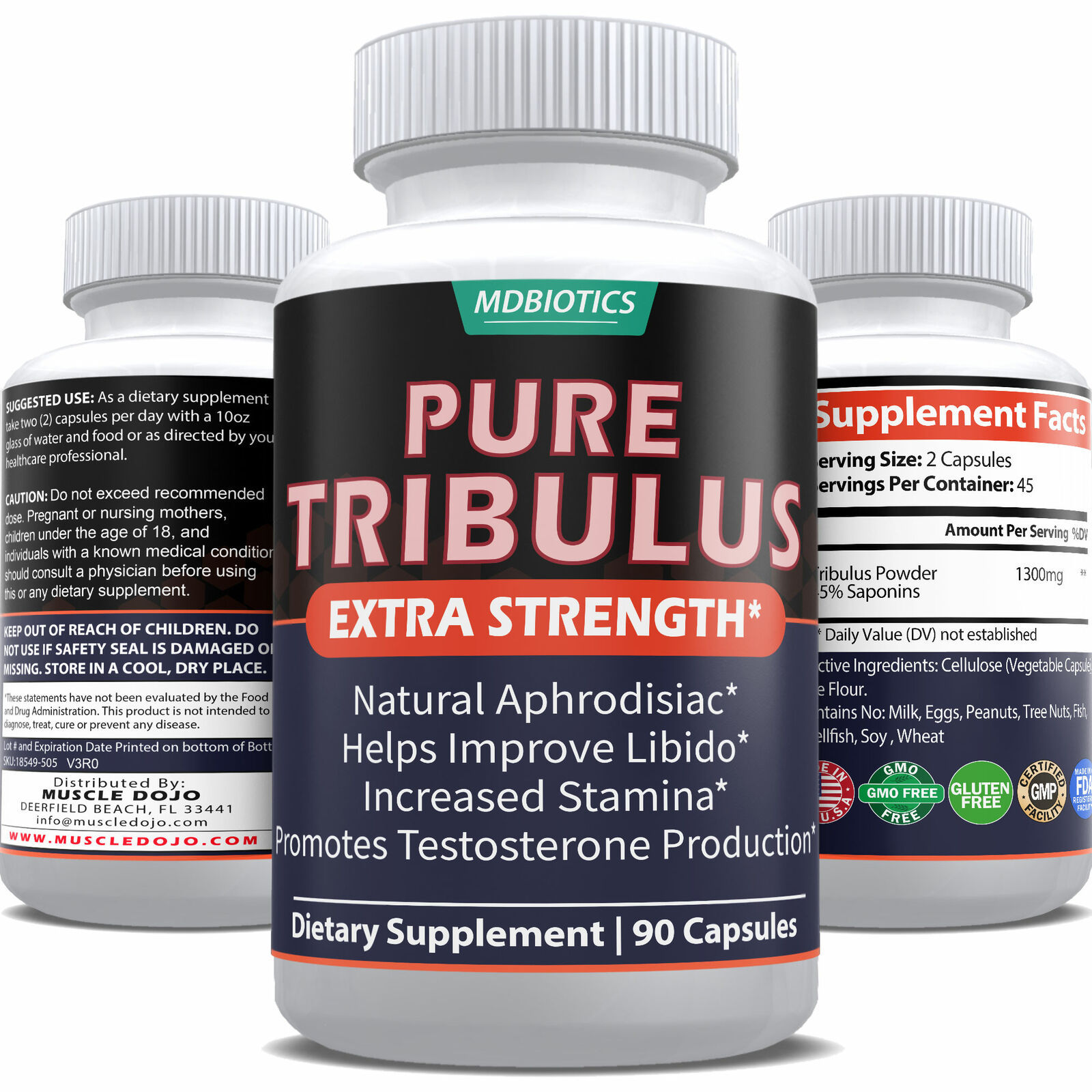 Tribulus Extra Strength 1300mg Testosterone Support* GMO/Gluten Free