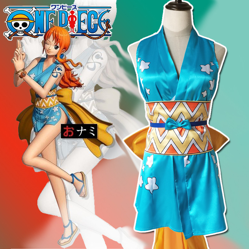 One Piece Wano Country Nami Dress Cosplay Costume Wanokuni Outfit Halloween