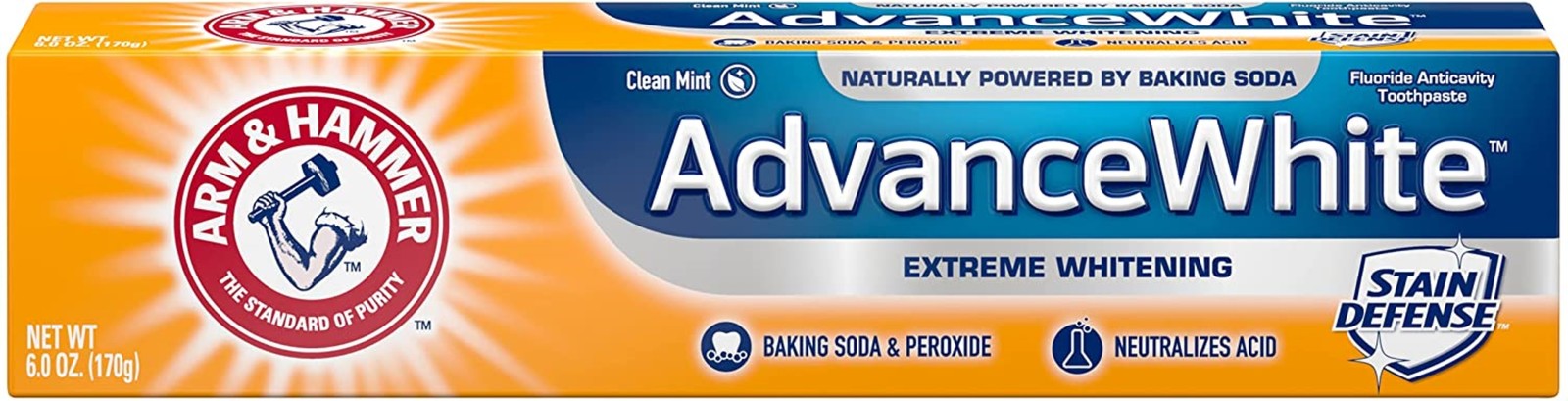 New Arm & Hammer Advance White Extreme Whitening Toothpaste Clean Mint - 6 O