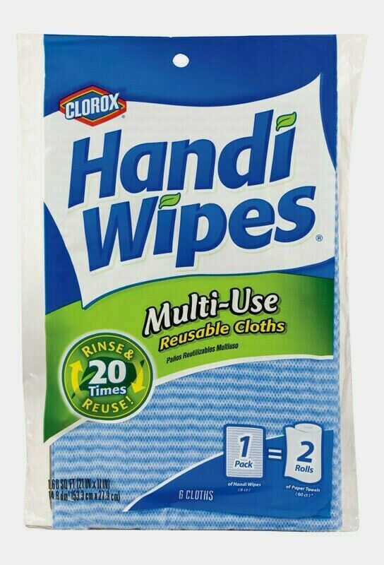 Handi Cloths Multi Use and Purpose Cleaning Heavy Duty 6 ct Machine Wash Reuse
