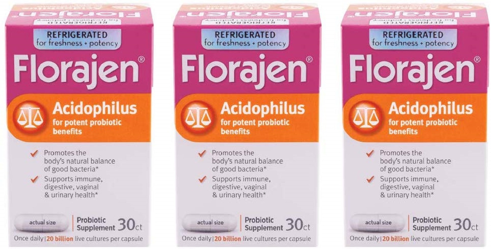 Florajen Acidophilus High Potency Refrigerated Probiotics Supports 90