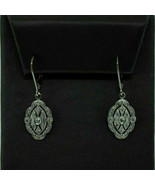 Vintage 1.00Ct Simulated Diamond Filigree Drop Earrings 14k White Gold Over - $84.14