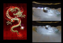 Solid Sterling Silver RED DRAGON Spirit Vessel Ring - Wicca Amulet Para ... - $97.95