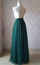 DARK GREEN Bridesmaid Full Tulle Skirt High Waisted Plus Size Tulle Maxi Skirts image 5